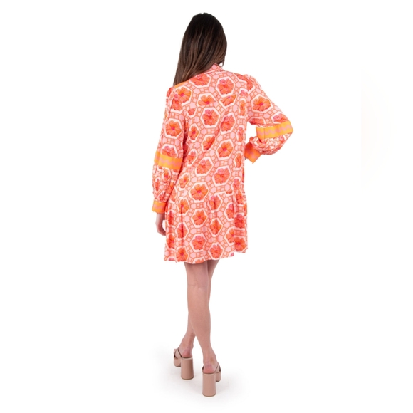 EMILY MCCARTHY DELANY DRESS FLORAL CROCHET CREAMSICLE ORNG SOLD OUT SIZE XL RARE - Picture 4 of 14
